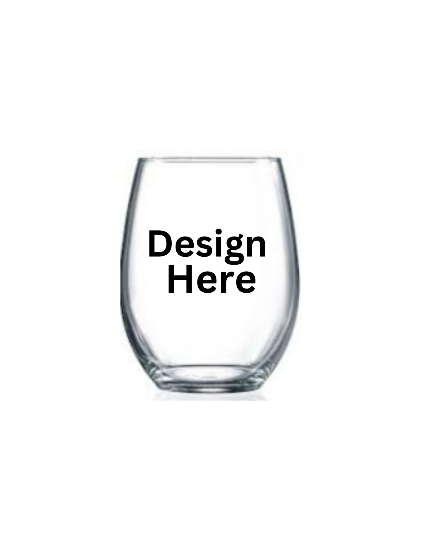 Custom Stemless Wine Glass