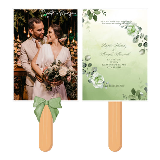 Photo Wedding Program Hand Fan